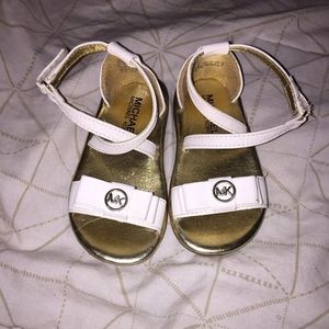 White & Gold Michael Kors Toddler Sandals